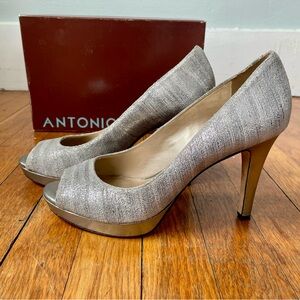 ANTONIO MELANI Metallic Silver Heels